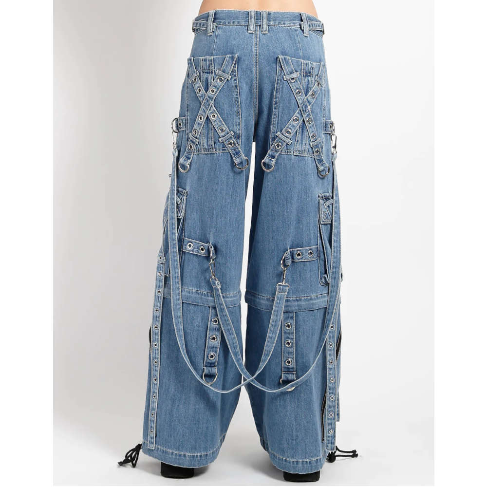 【Anyone more】Rising black blue strap wide pants Tripp NYC Tripp NYC - X-Strap light blue denim Wide leg